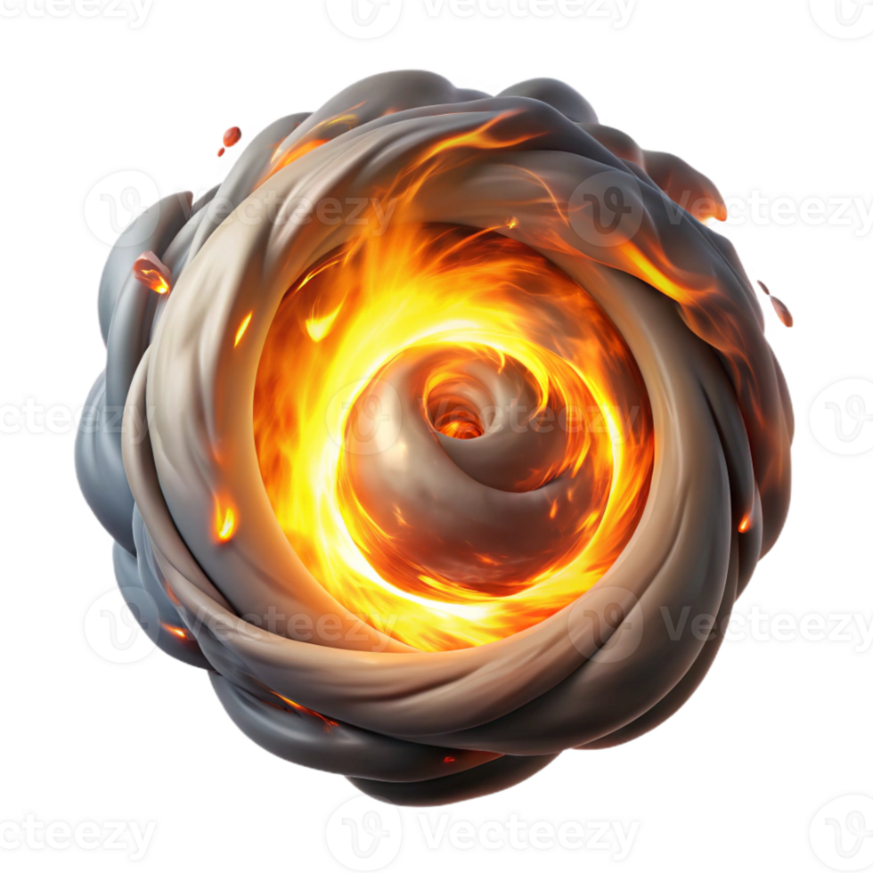 vibrant creative A swirling vortex of smoke and fire, illuminated by a dramatic, contrasting light, fantasy art style original png