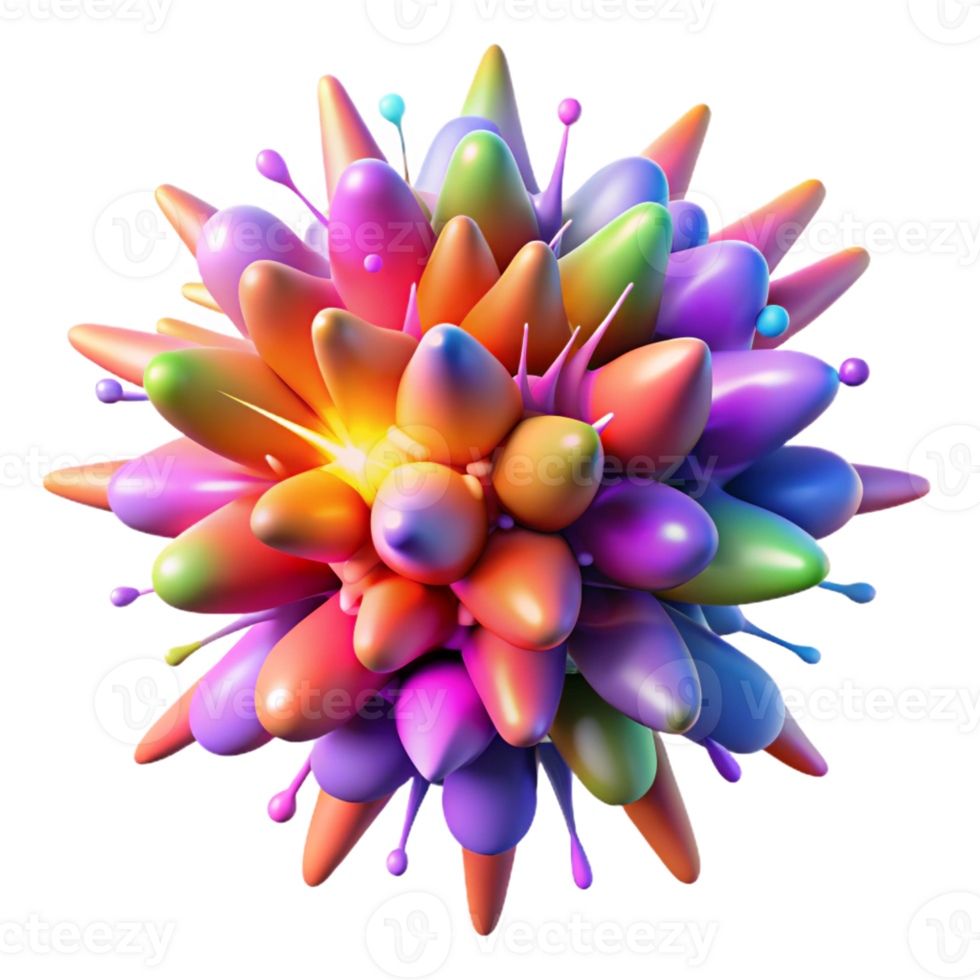 wonderful contemporary A dynamic explosion of colorful particles, emanating from a central point, lit by a strobe light, abstract expressionism authentic png