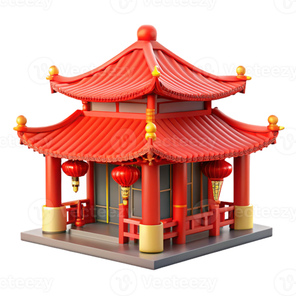 beautiful traditional A traditional Chinese courtyard house, red pillars, intricate latticework, peaceful, serene style 4K png