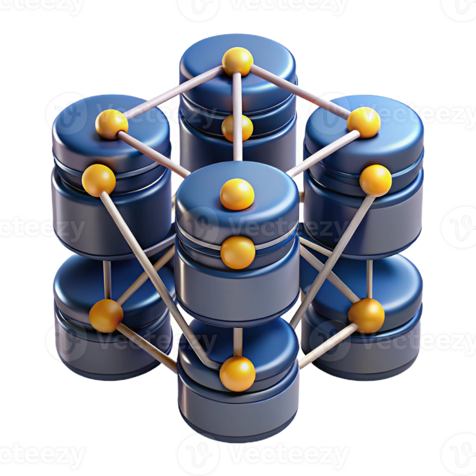 extraordinary modern A network of interconnected servers, glowing lines and nodes, data visualization style professional png