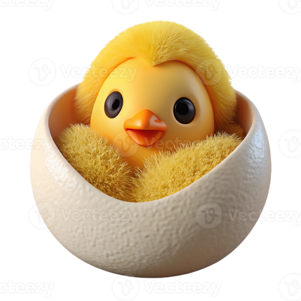 magnificent abstract A fluffy chick hatching from an egg, close-up, soft lighting, delicate details 4K png