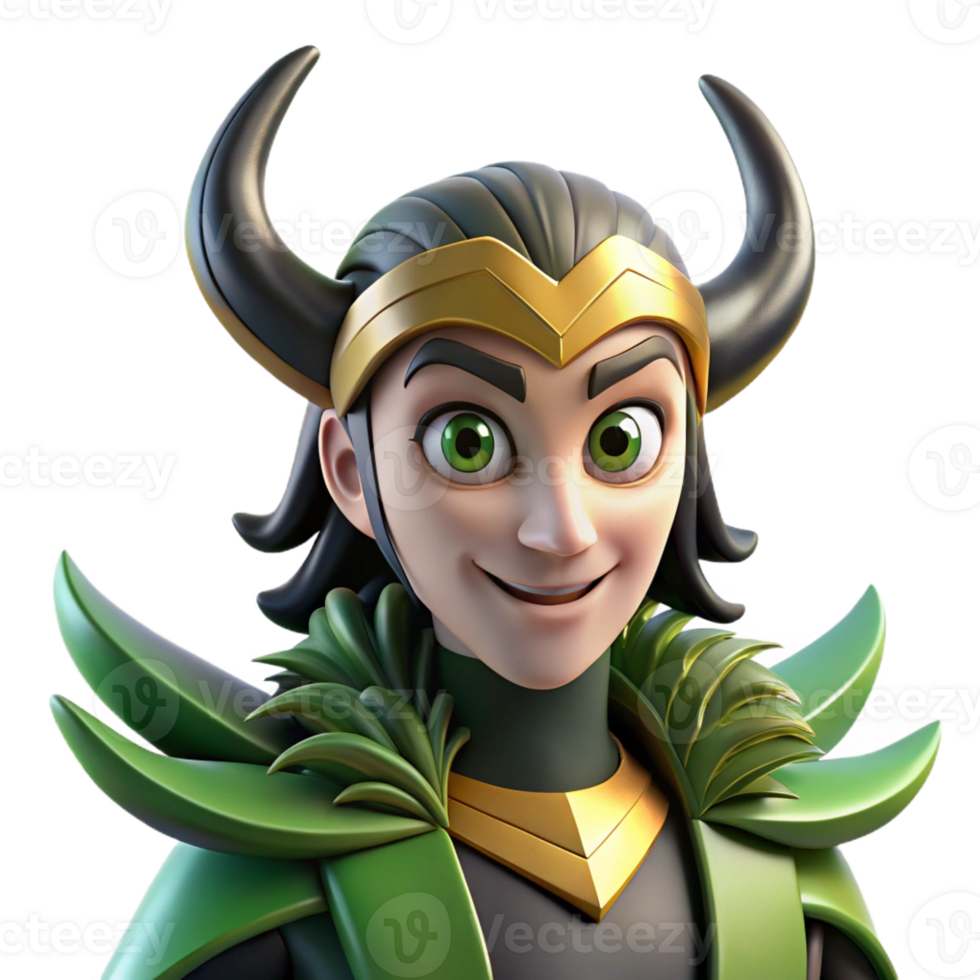 impressive traditional A mischievous Loki transforming into a raven, dynamic lighting, comic book style professional png