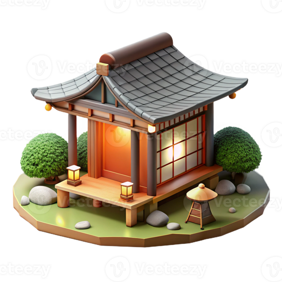 serene traditional Japanese tea house, traditional wood and paper, serene garden setting, soft diffused light, peaceful, professional png