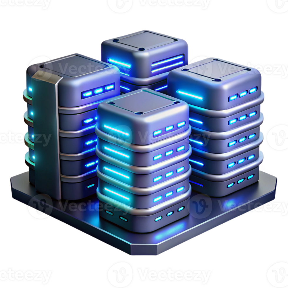 vibrant rustic A data center filled with glowing servers, futuristic style, cool lighting professional png