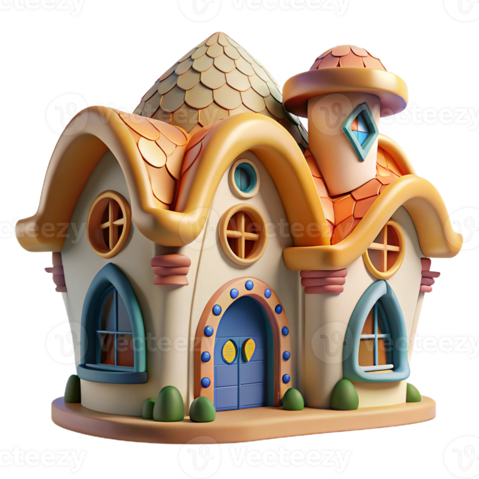 impressive artistic A Gaudi-inspired house, organic shapes, vibrant mosaic tiles, sunny midday lighting, whimsical and dreamlike style professional png