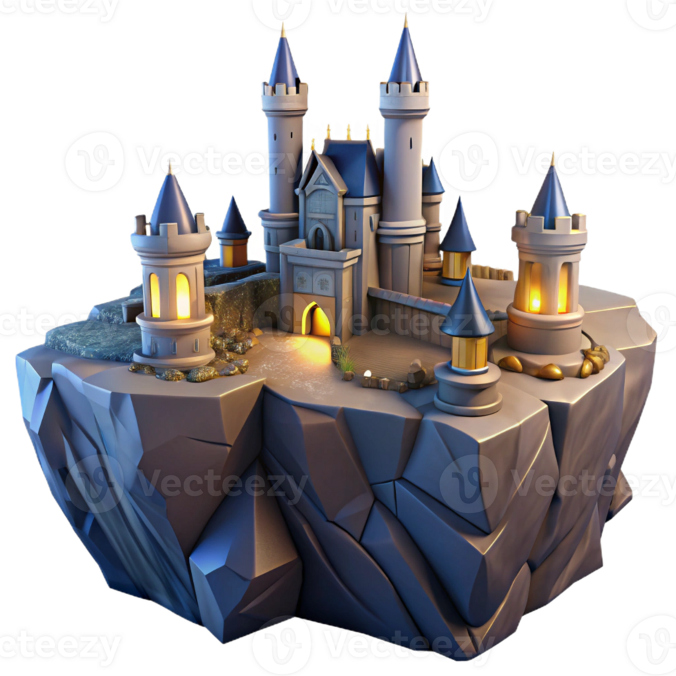 magnificent creative A castle built into a cliff face, fantasy setting, dramatic lighting, genuine png