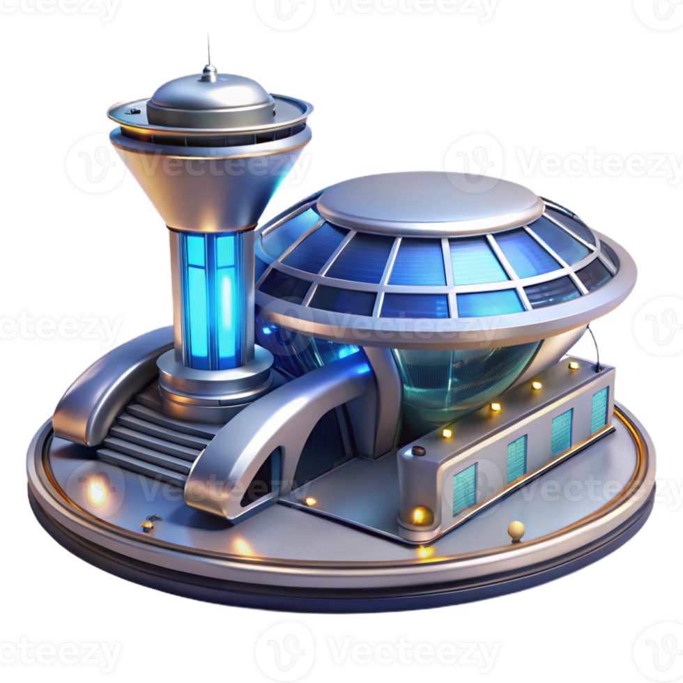 dramatic modern A futuristic airport, sleek metallic design, bright interior lighting, high-tech details original png