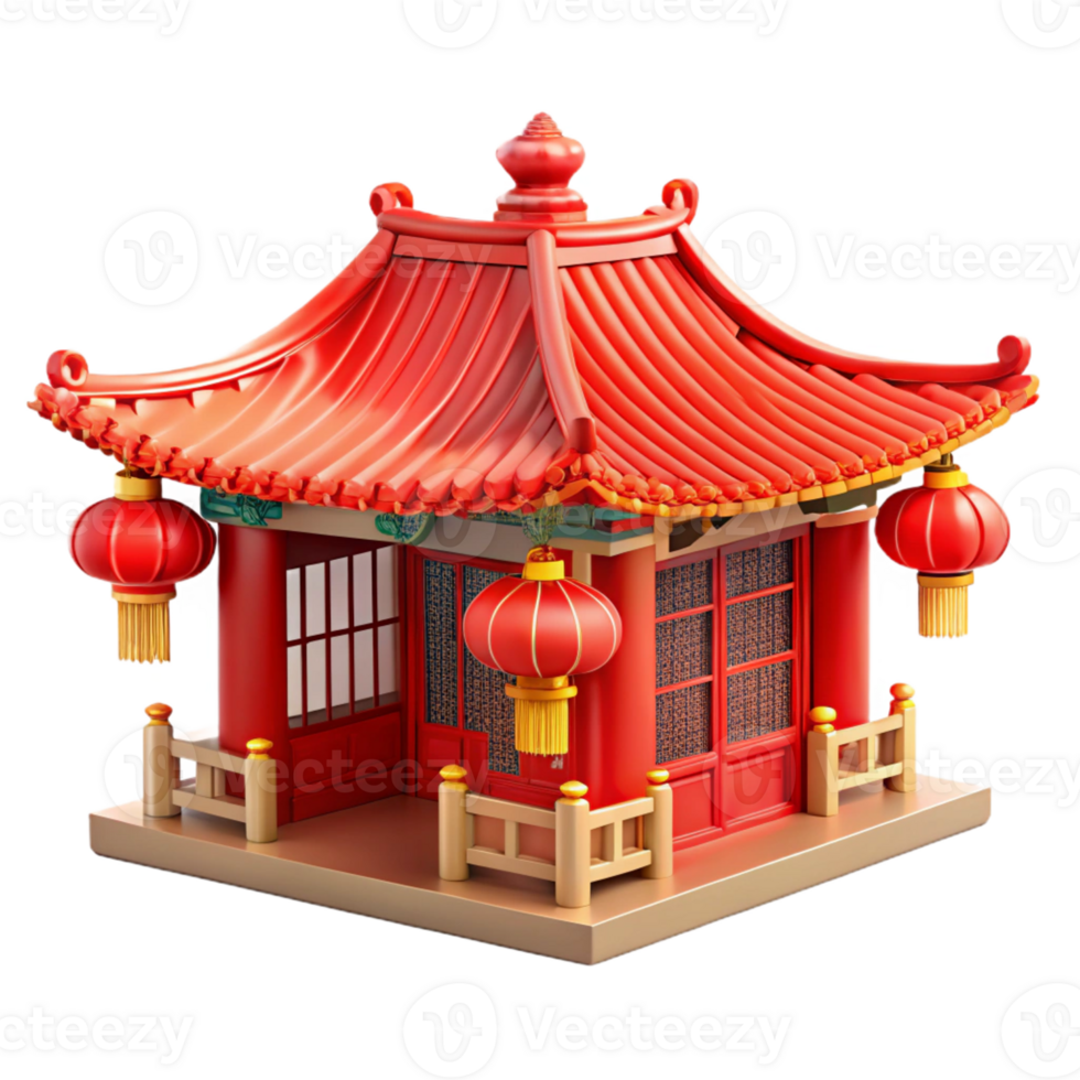 dramatic rustic A traditional Chinese courtyard house, red pillars, intricate latticework, peaceful, serene style exclusive png