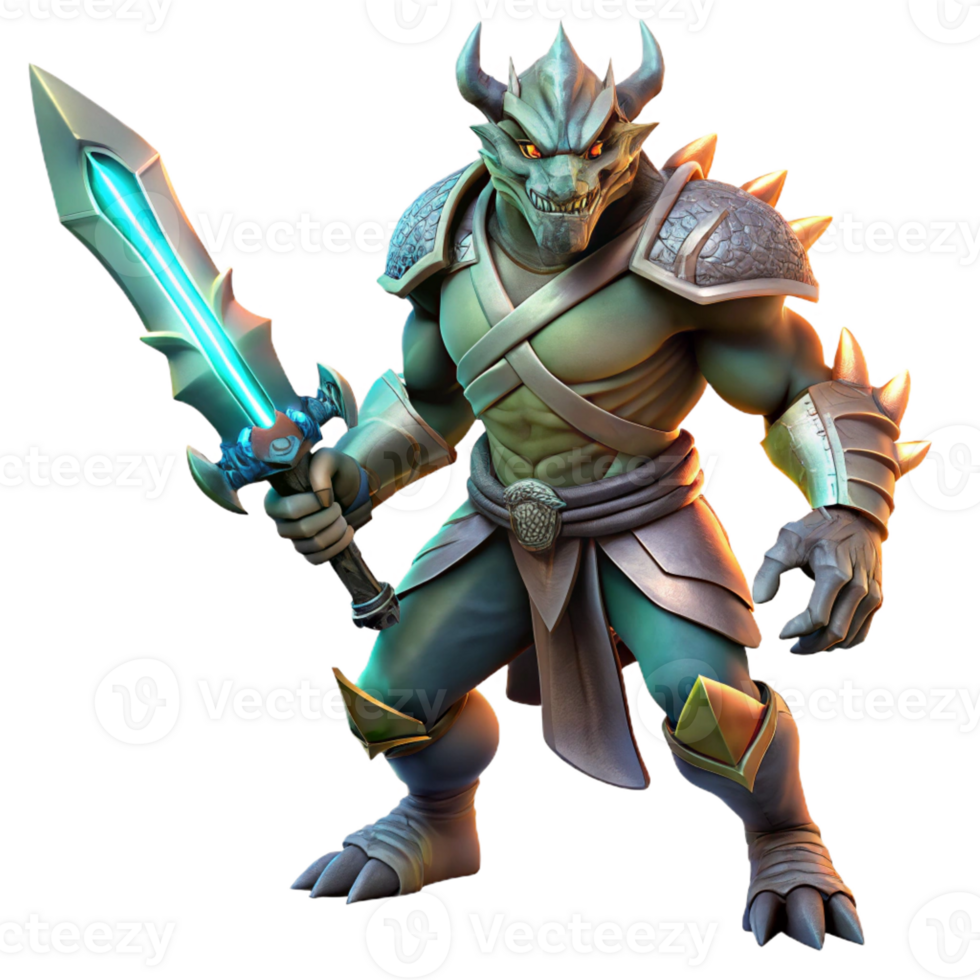 wonderful vintage A fierce dragonborn warrior wielding a glowing rune-etched sword, dramatic chiaroscuro lighting, realistic style original png