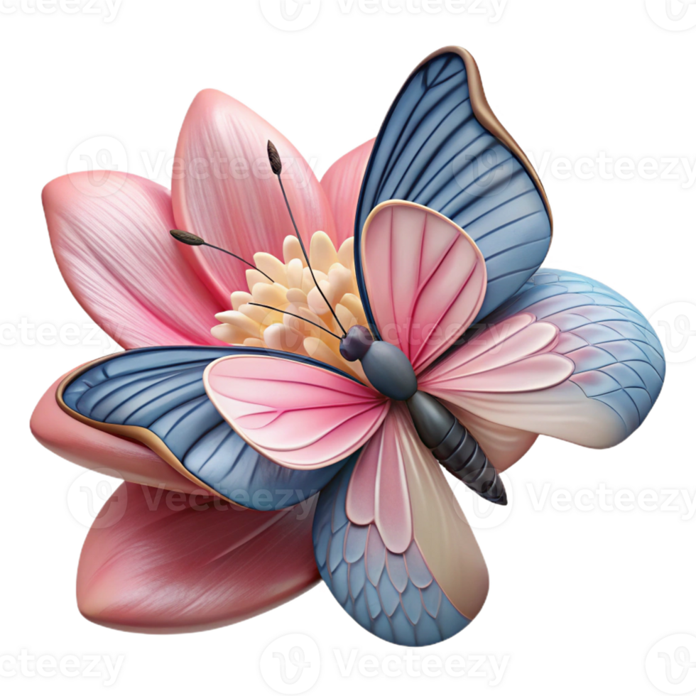 impressive creative A delicate butterfly resting on a flower, intricate wing patterns, macro photography style original png