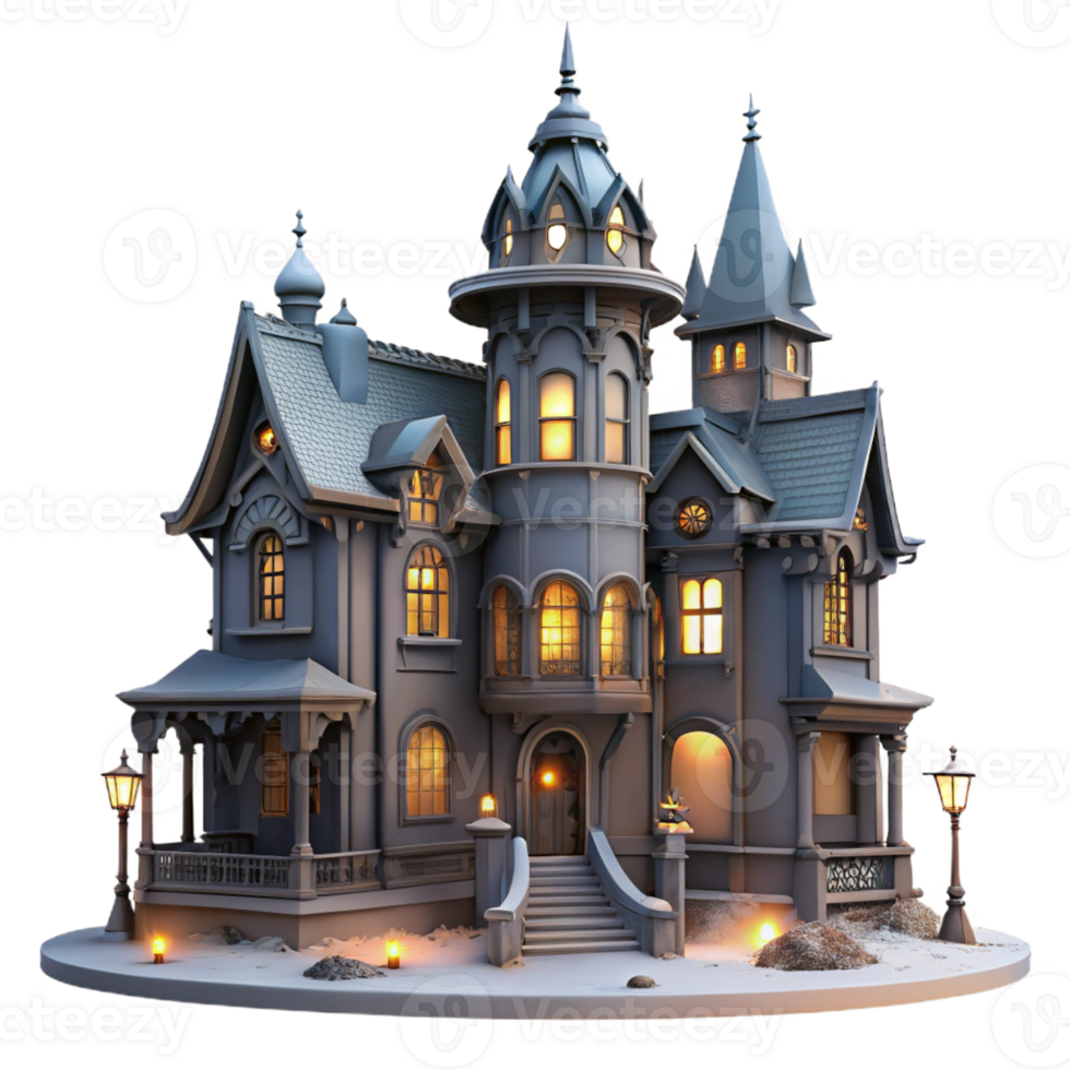 magnificent vintage Victorian mansion, ornate details, gaslight illumination, foggy night, gothic horror style, cinematic lighting, professional png