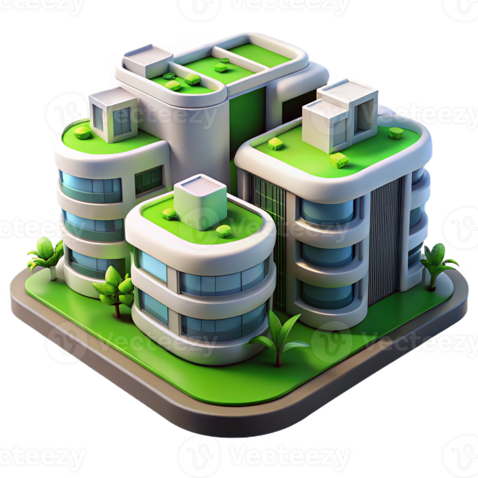 extraordinary contemporary A futuristic apartment complex with modular units and green spaces, sleek and modern design, bright sunlight authentic png