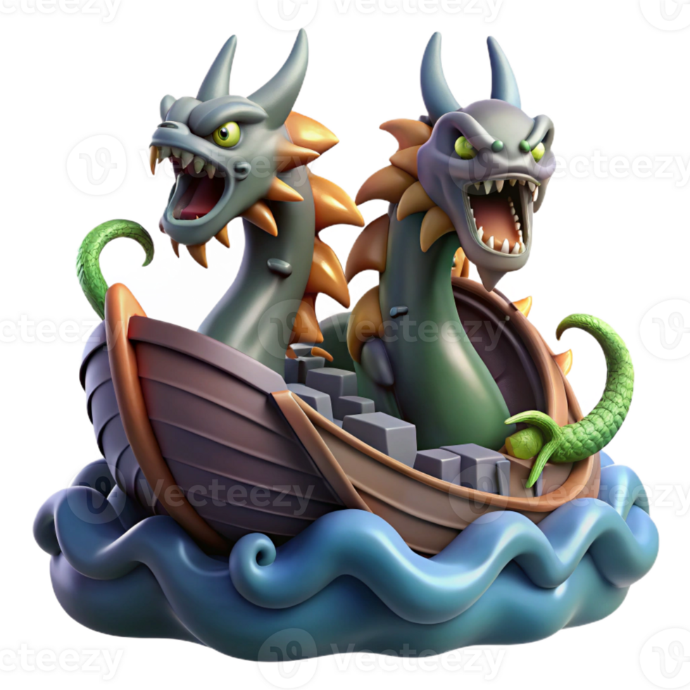 extraordinary modern Scylla and Charybdis, mythical sea monsters, threatening a ship, dark and turbulent style detailed png