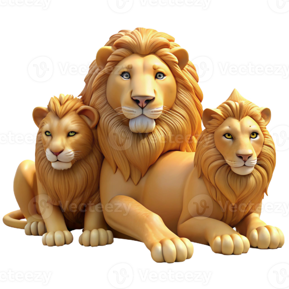 wonderful rustic A majestic lion pride resting in the shade, golden fur and regal poses, wildlife photography style high quality png