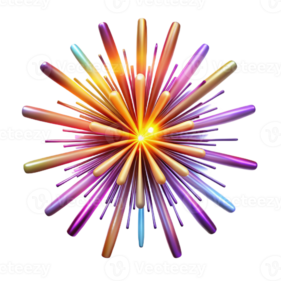 magnificent creative A chaotic explosion of light particles, resembling a firework display, with vibrant, multicolored sparks exclusive png