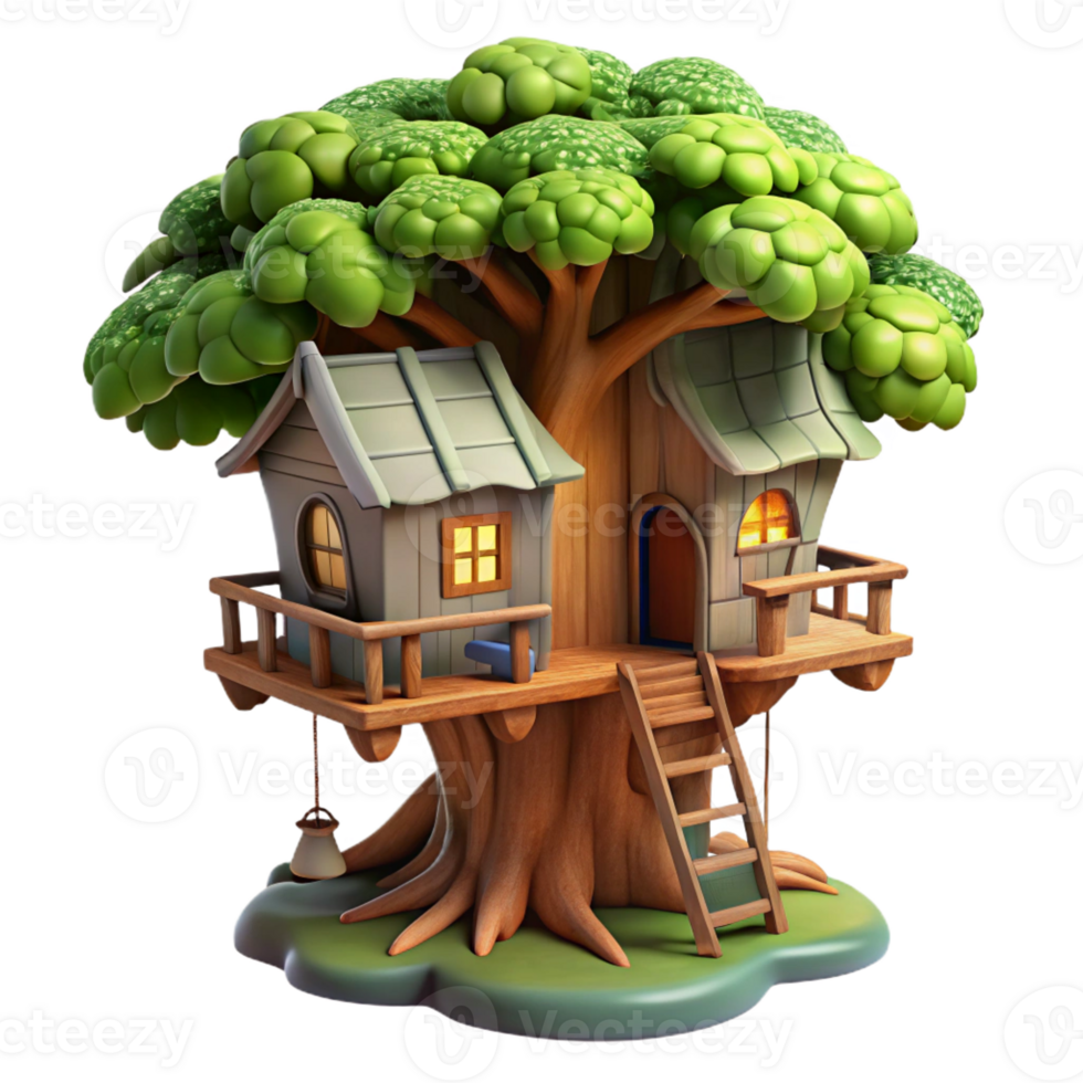 extraordinary minimalist A treehouse, built into a giant sequoia, rustic wood, dappled sunlight, magical, adventurous style original png