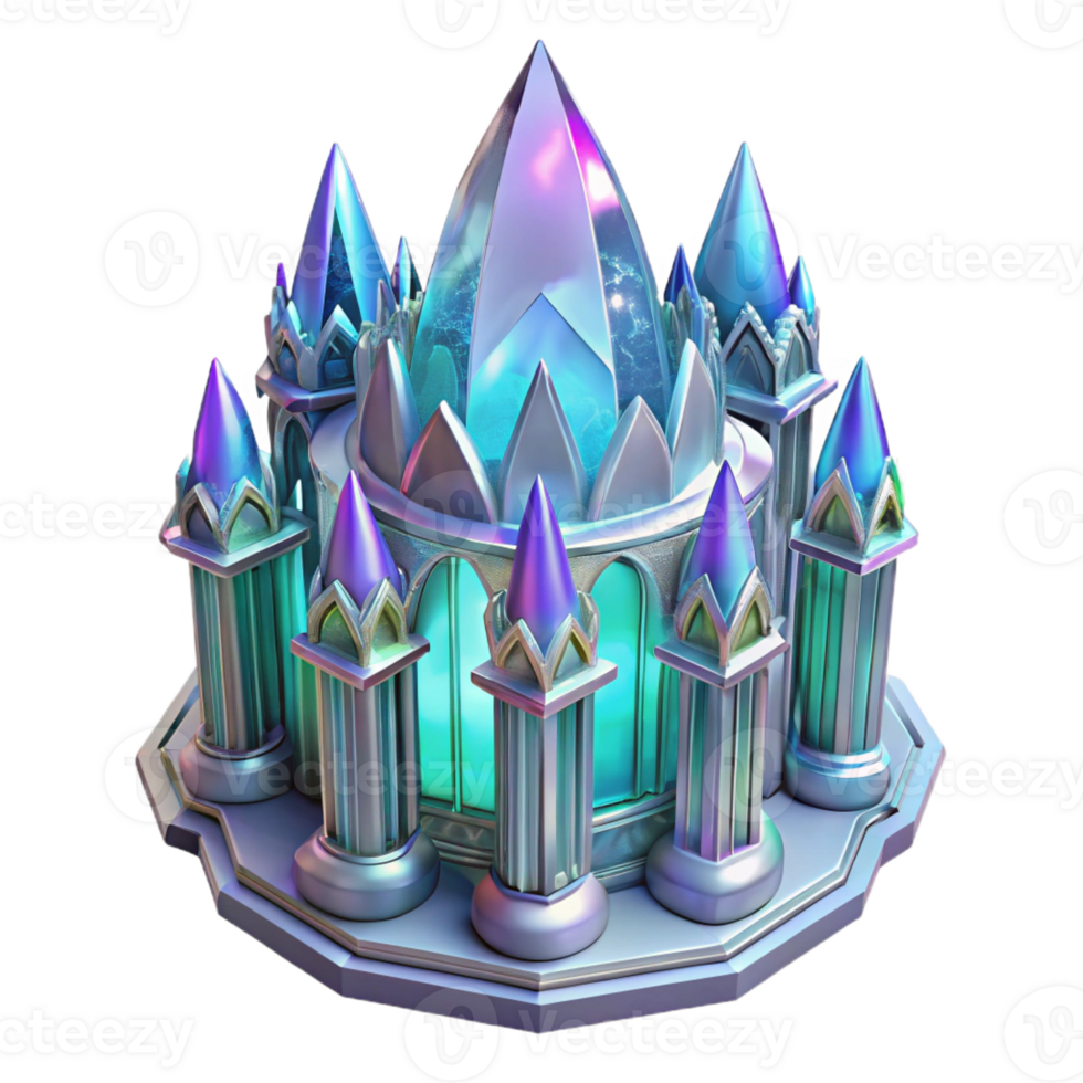 beautiful minimalist Crystal palace, intricate facets, iridescent colors, magical light, fantasy setting, highly detailed, high quality png