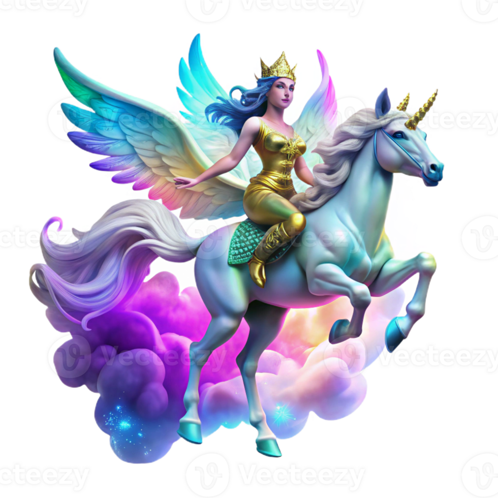 magnificent creative A graceful Valkyrie riding a winged horse through a swirling nebula, vibrant cosmic colors, Art Nouveau style high resolution png