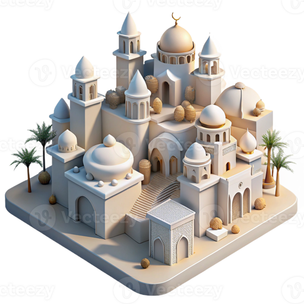 stunning creative Desert oasis city, whitewashed buildings, intricate carvings, bright sunlight, Moorish architecture, high quality png