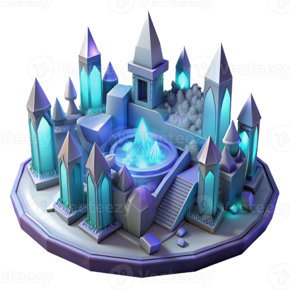 wonderful artistic A subterranean city lit by glowing crystals, fantasy setting, intricate architecture, digital art, 4K png