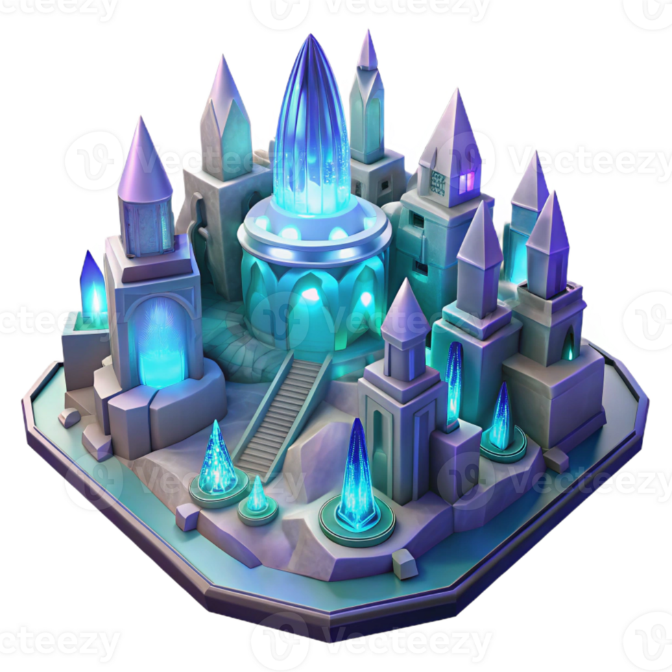 dramatic modern A subterranean city lit by glowing crystals, fantasy setting, intricate architecture, digital art, high quality png