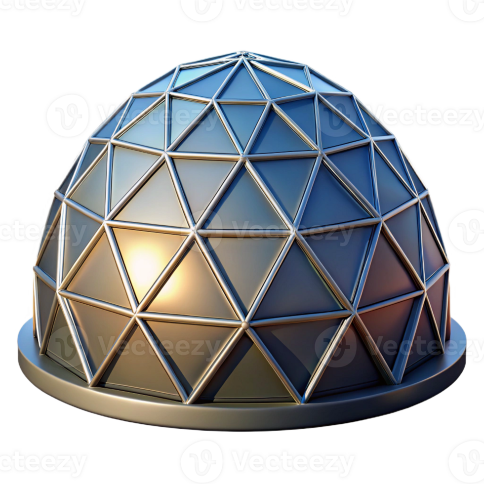 stunning vintage A geodesic dome, futuristic design, desert landscape, bright sunlight, minimalist style detailed png