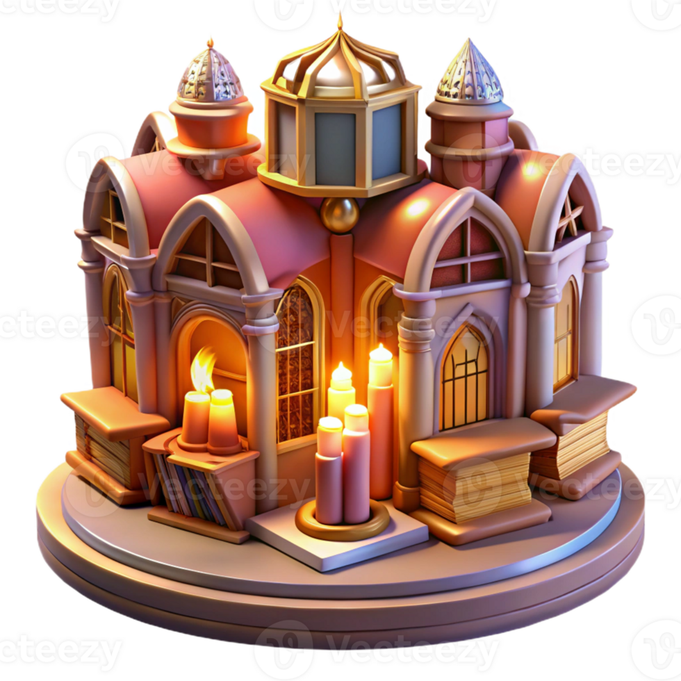 magnificent vintage A towering Art Nouveau library filled with glowing books, warm interior lighting, whimsical, intricate details, 4K png