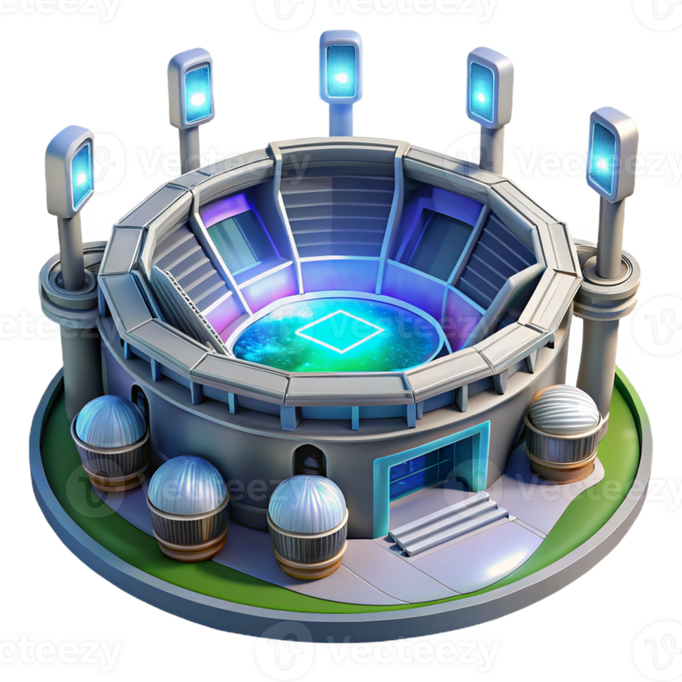 serene classic A futuristic sports stadium, holographic displays, dynamic lighting, high-tech details 4K png