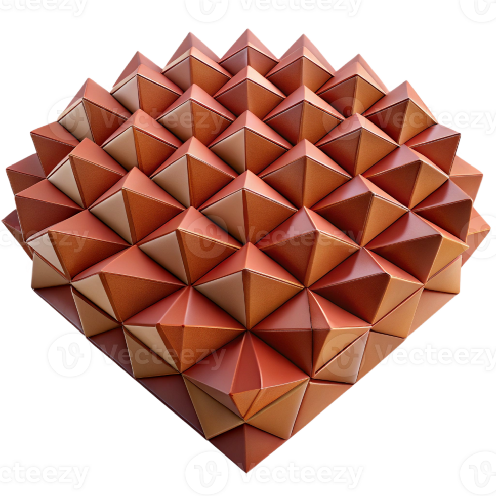magnificent classic A field of tessellated triangles in shades of deep red and ochre, with a textured, impasto surface, lit by a warm, directional light detailed png