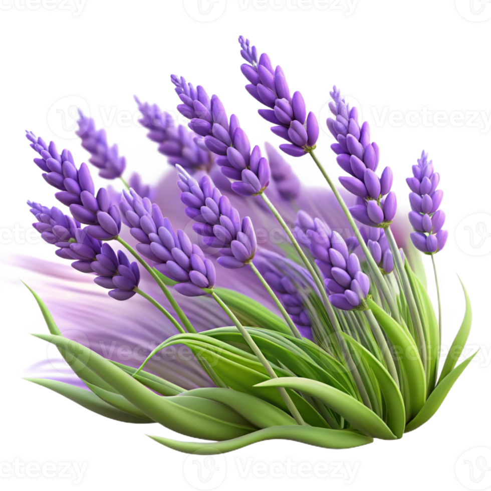 magnificent classic A field of lavender swaying in the wind, impressionist style, midday lighting 4K png