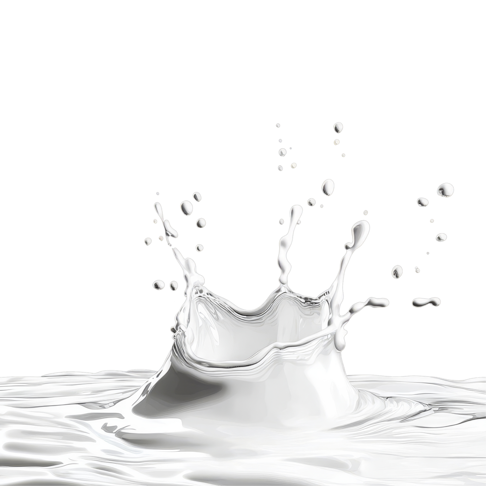 Dynamic milk splash captured in isolation against a black background for a striking visual effect and fluid motion, Milk splash isolated Stock Illustration png