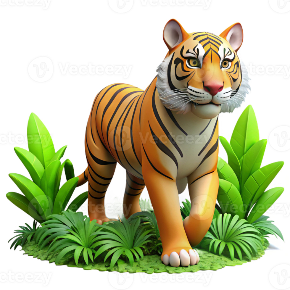 elegant classic A majestic tiger prowling through the jungle, dappled lighting, realistic style, 4K png