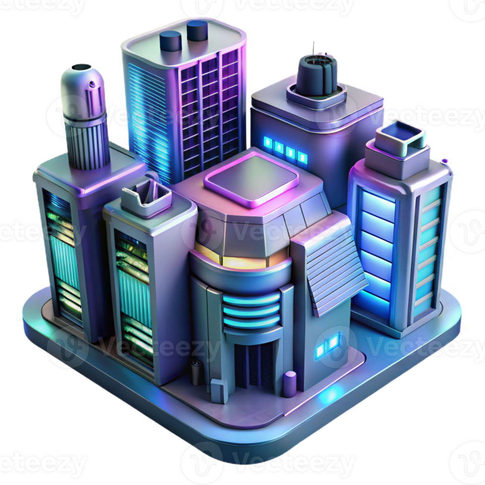 beautiful minimalist A futuristic apartment complex with holographic projections, neon lights, cyberpunk style, high-tech details high resolution png