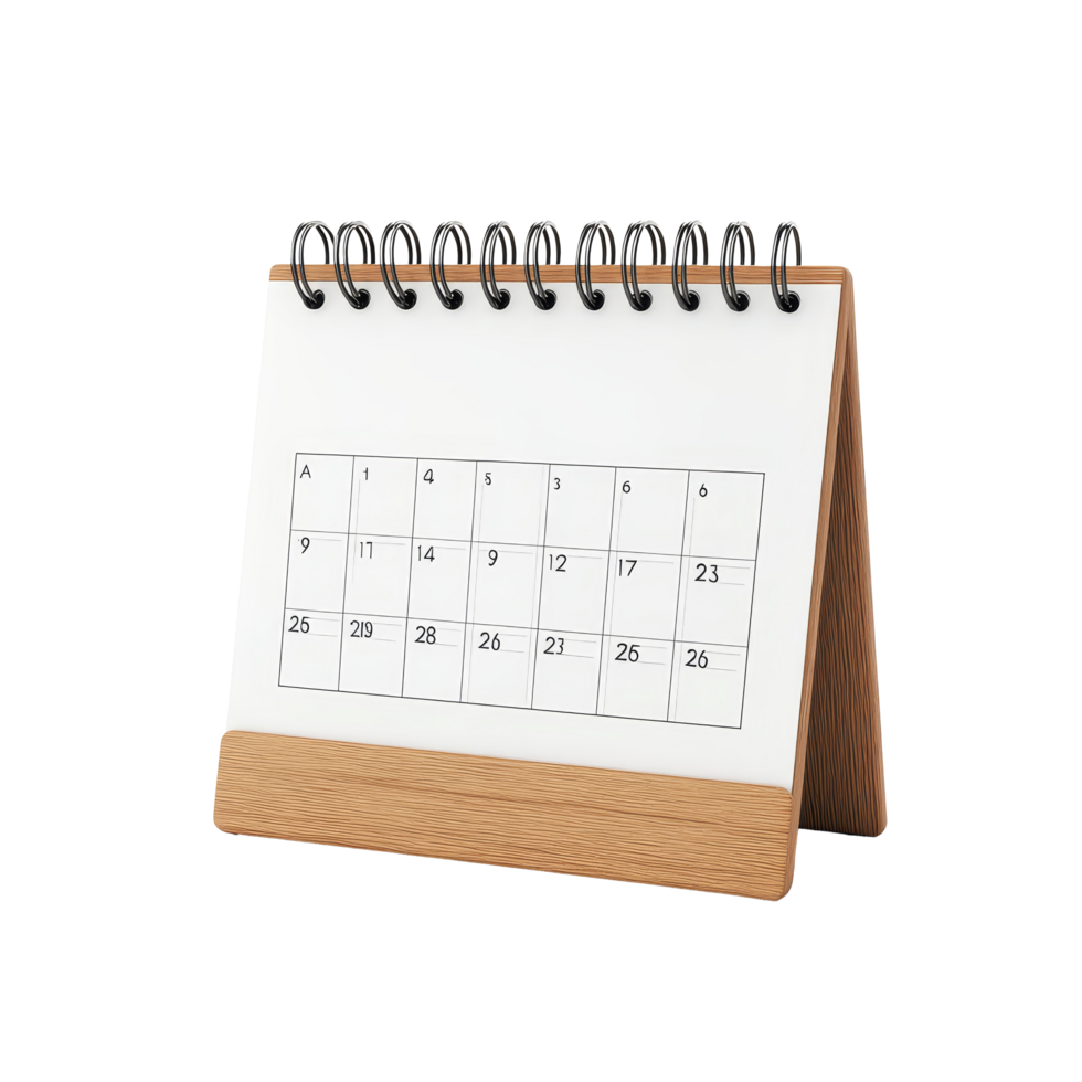 Table calendar for the month of April isolated on a transparent background showcasing days neatly organized, table calendar 2023 april isolated on transparent background png