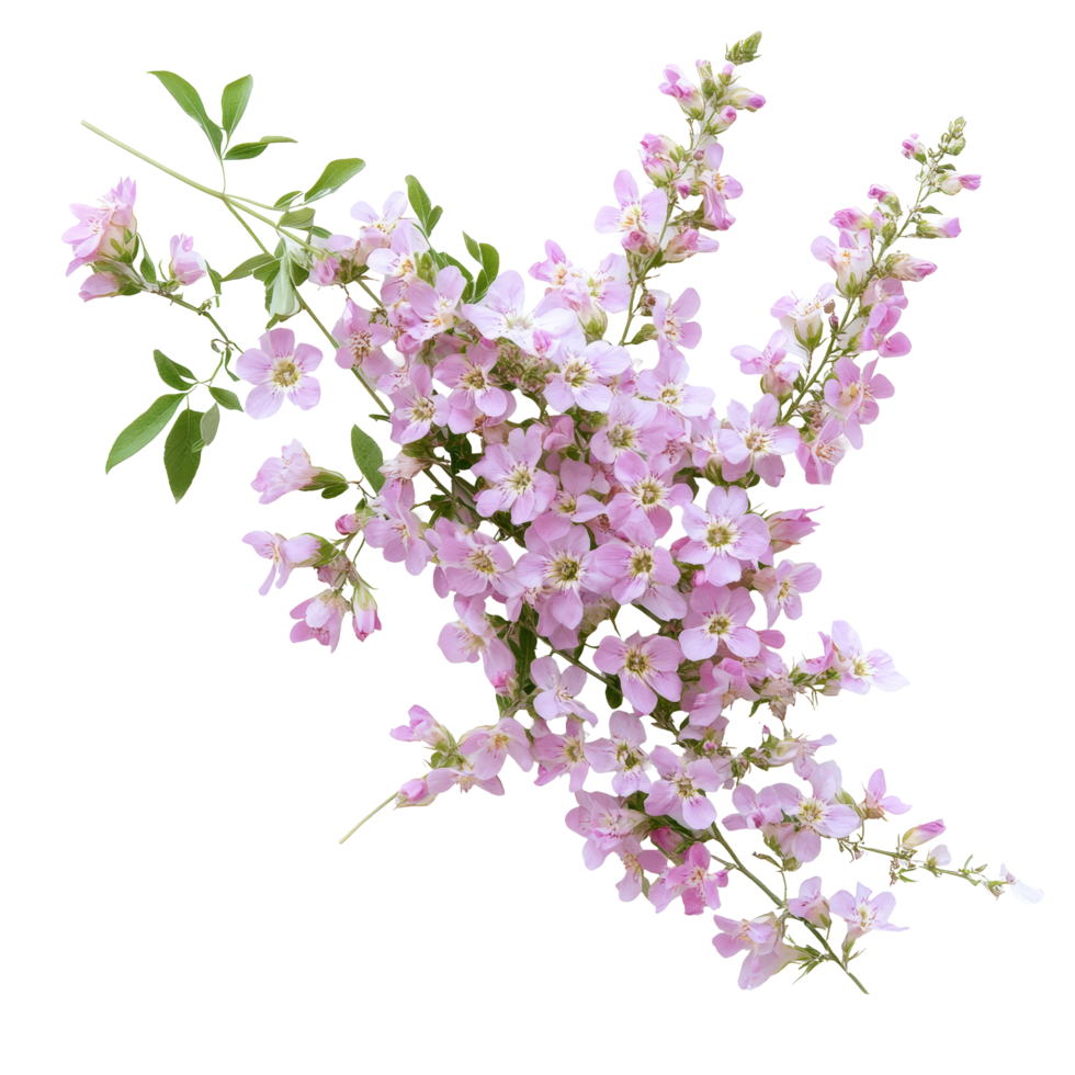 A vibrant bush of delicate pink flowers against a clean transparent background showcasing natures beauty, imagine bush of flowers on transparent background png