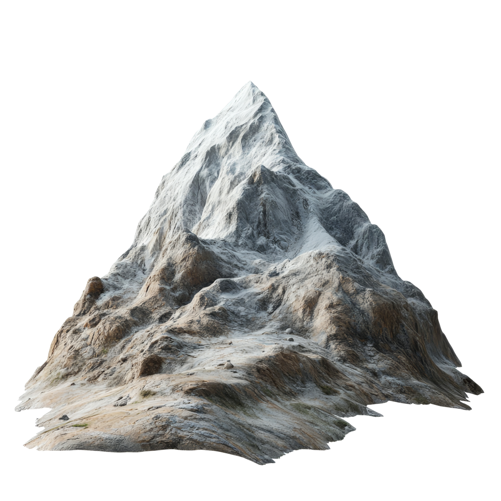 Majestic snowcovered mountain surrounded by isolation under clear skies at sunrise, Mountain on isolated background png