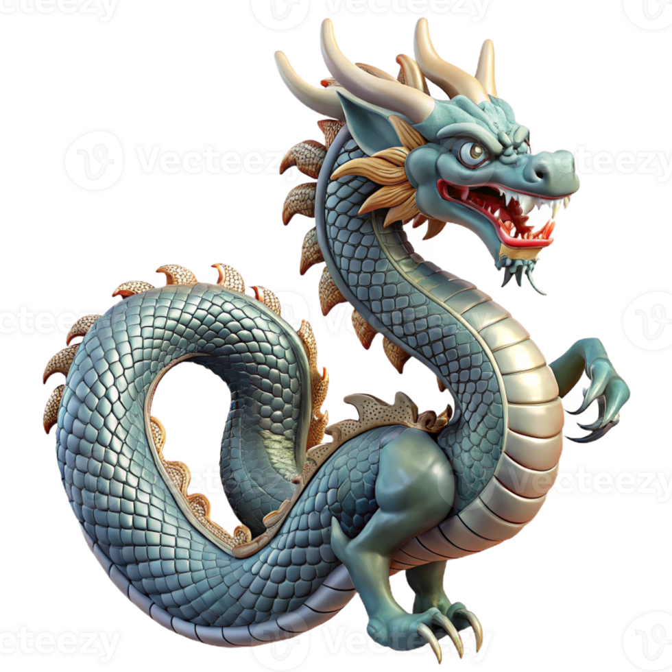stunning vintage A majestic Japanese dragon, with serpentine body and multiple horns, intricate details, ukiyo-e style detailed png