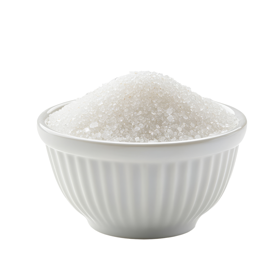 transparent sugar displayed in a simple bowl against a minimalist transparent background for culinary purposes, transparent sugar in transparent bowl on transparent background png