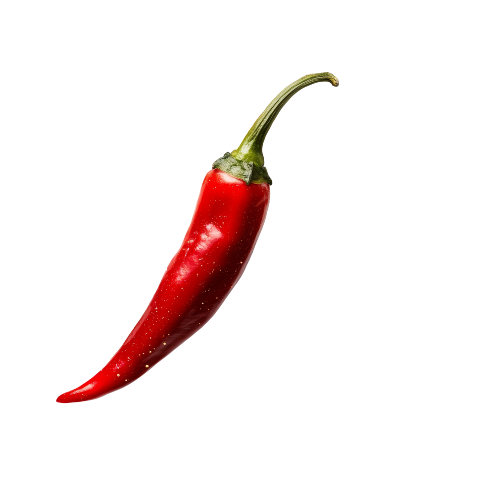 Red chili pepper bursting with seeds surrounded by spice flakes on a transparent background, Seed burst out from red chili pepper over transparent background png