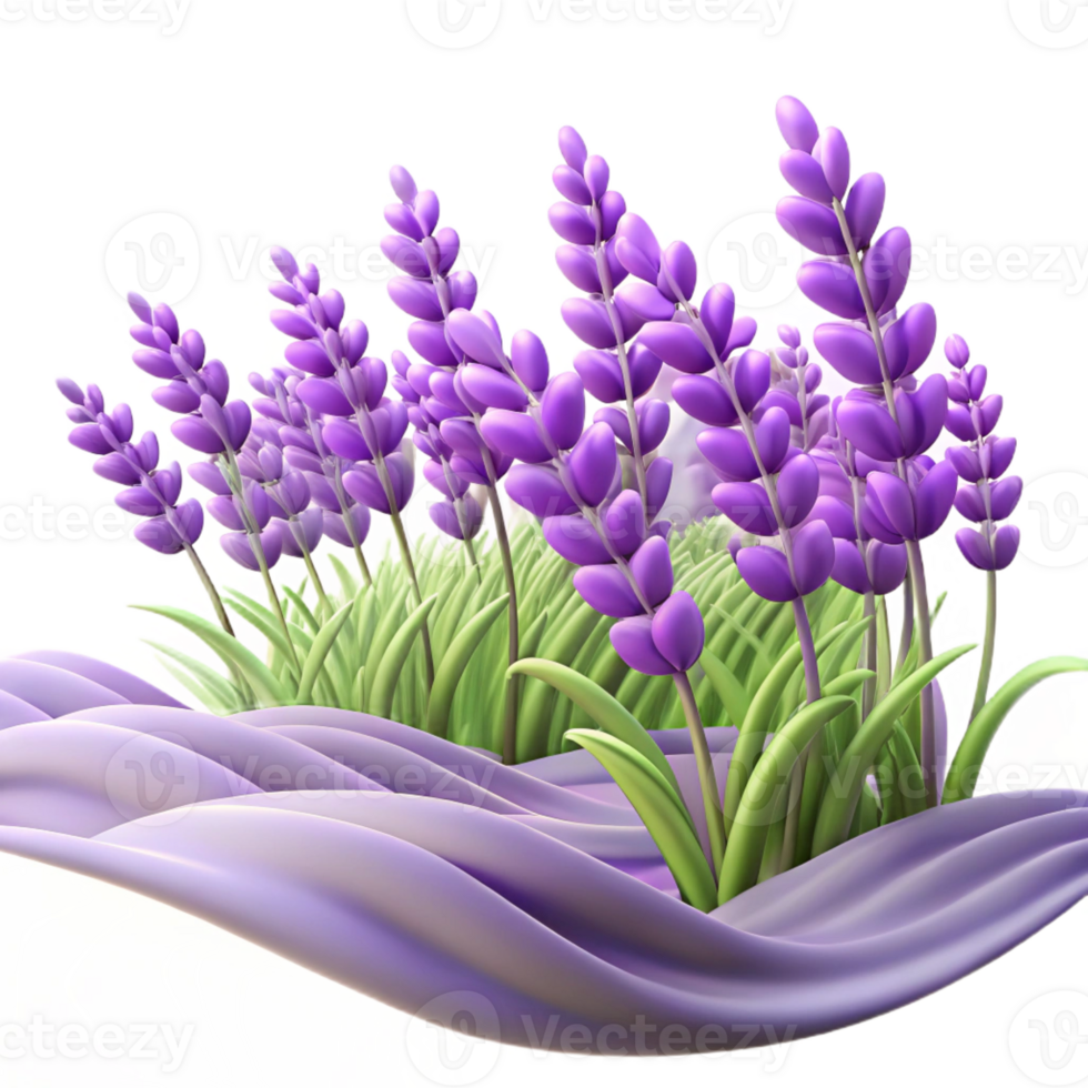 impressive vintage A field of lavender swaying in the wind, impressionist style, midday lighting high quality png