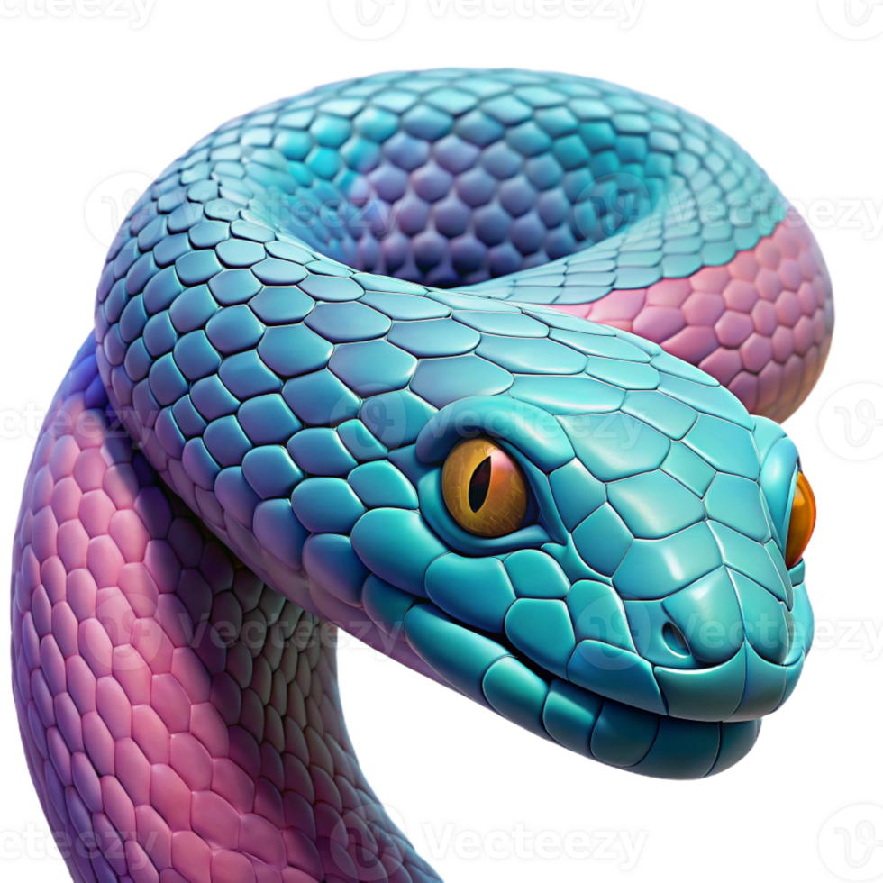 vibrant rustic A slithering snake with vibrant scales, detailed skin texture, close-up macro photography 4K png