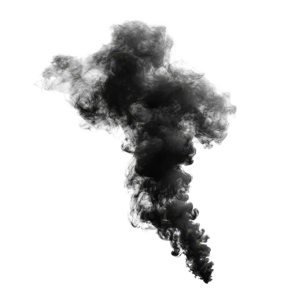 Black modern steam emanating from a transparent background, showcasing a smooth flowing design, black modern design smokesteam isolated on transparent background png