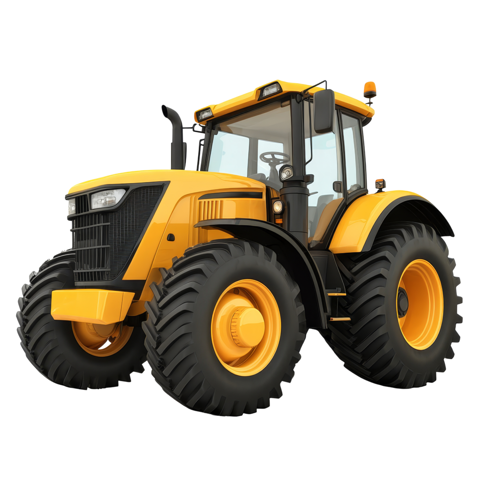Heavyduty tractor isolated on a transparent background, showcasing its robust design and agricultural capabilities, tractor isolated on transparent background png