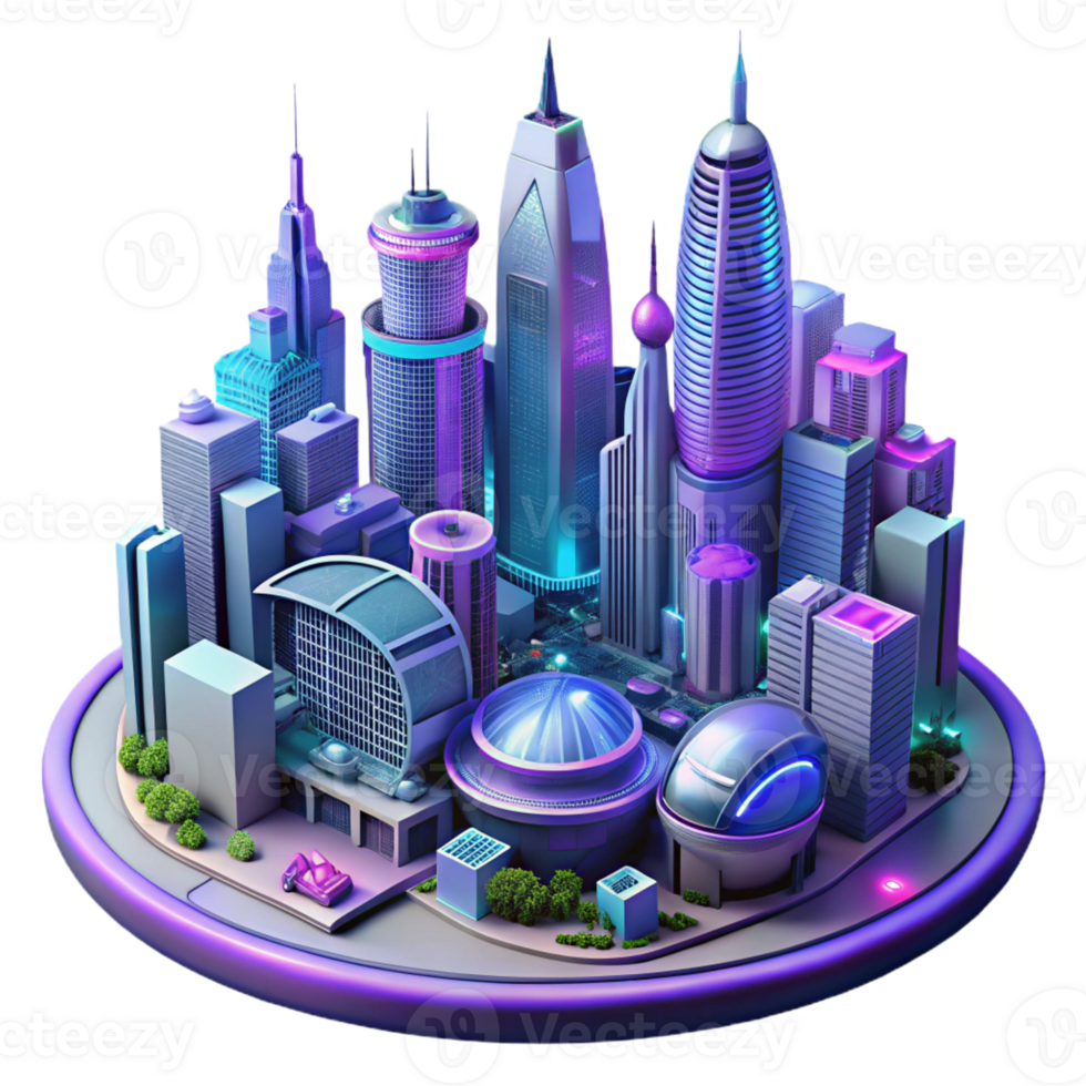 beautiful abstract Sci-fi megacity, towering skyscrapers, flying vehicles, neon lights, futuristic style, cinematic lighting, detailed png