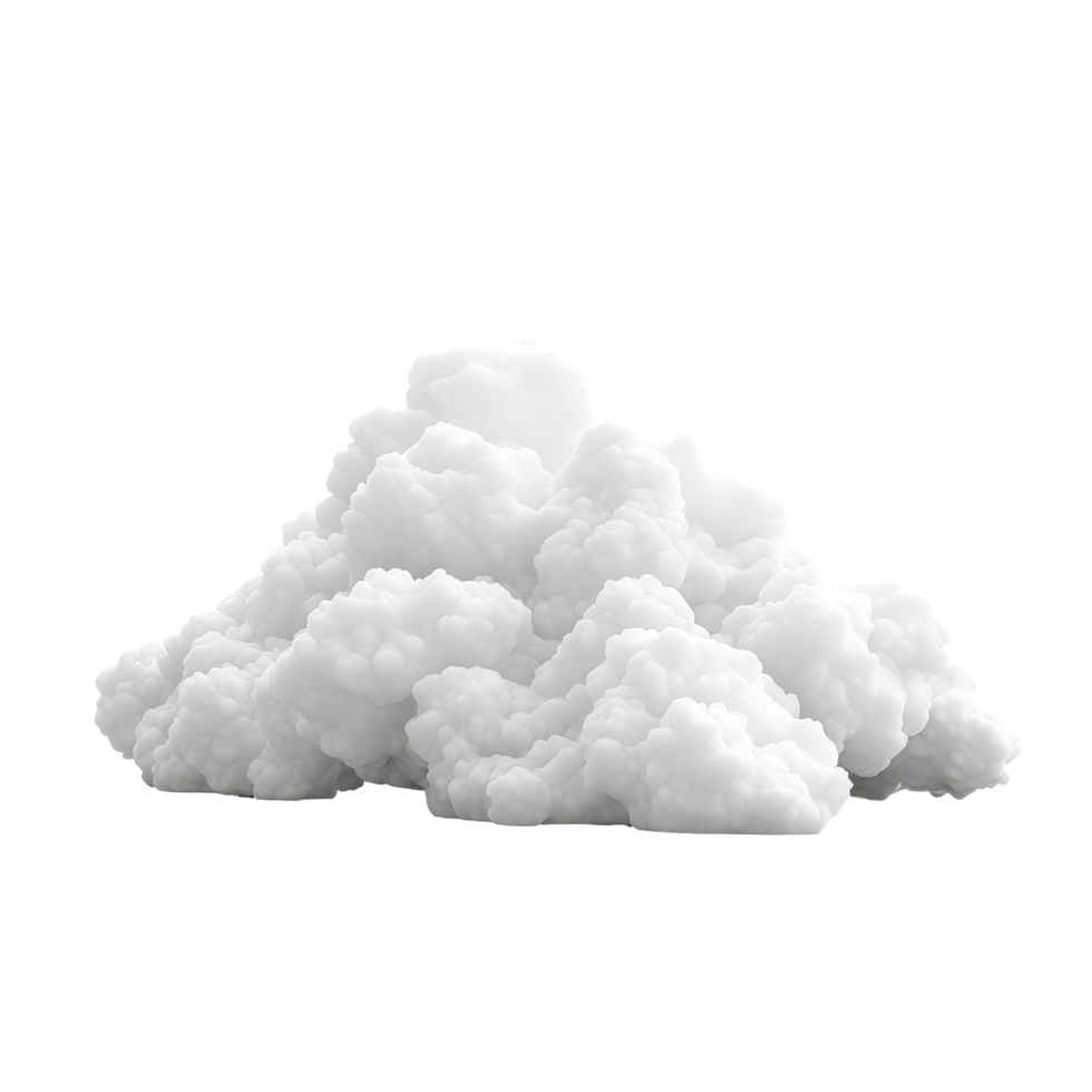 Isolated transparent cloud on a plain transparent background showcasing soft textures and forms, 3D transparent Cloud isolated on transparent background png