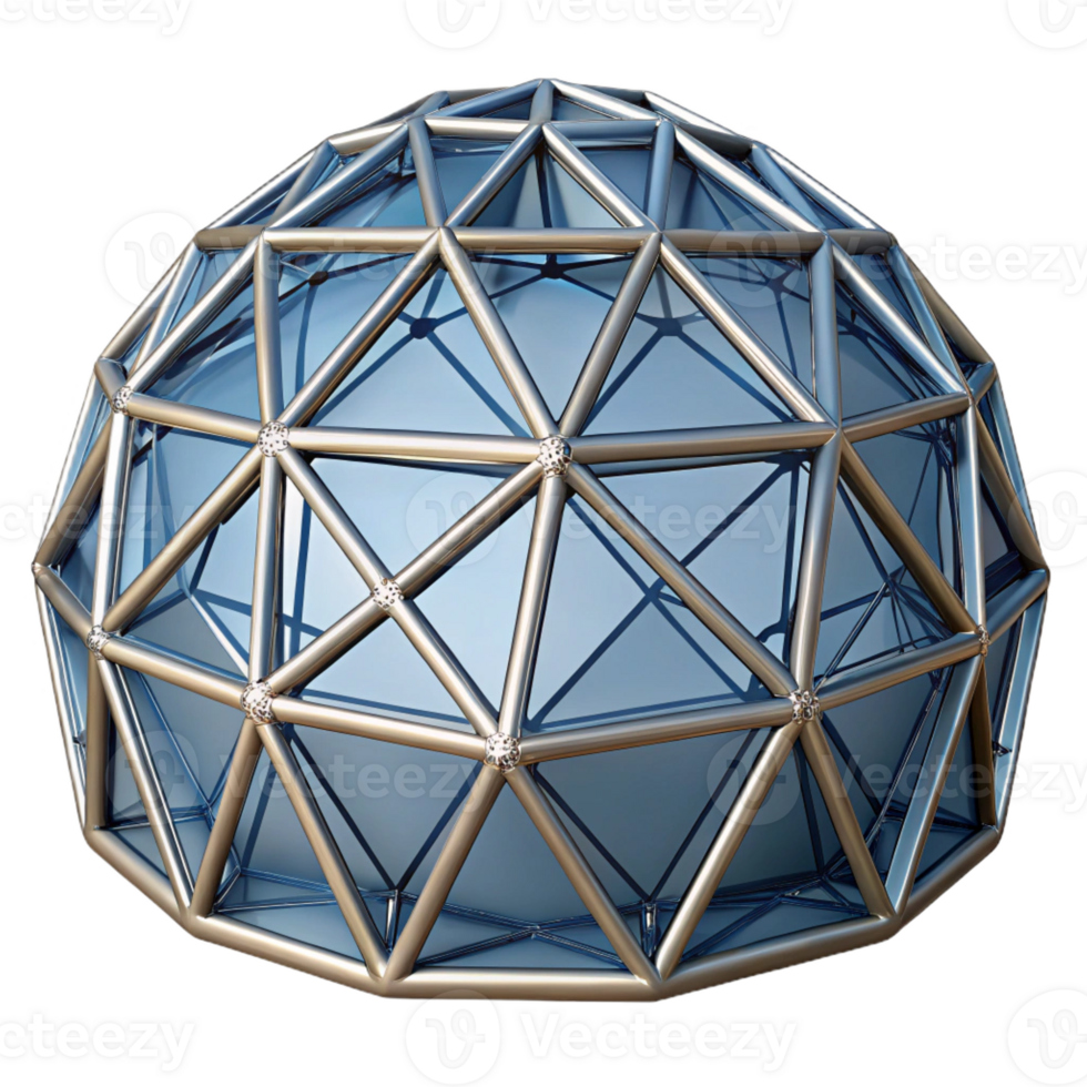 beautiful vintage A geodesic dome, intricate triangular framework, futuristic, innovative style high resolution png