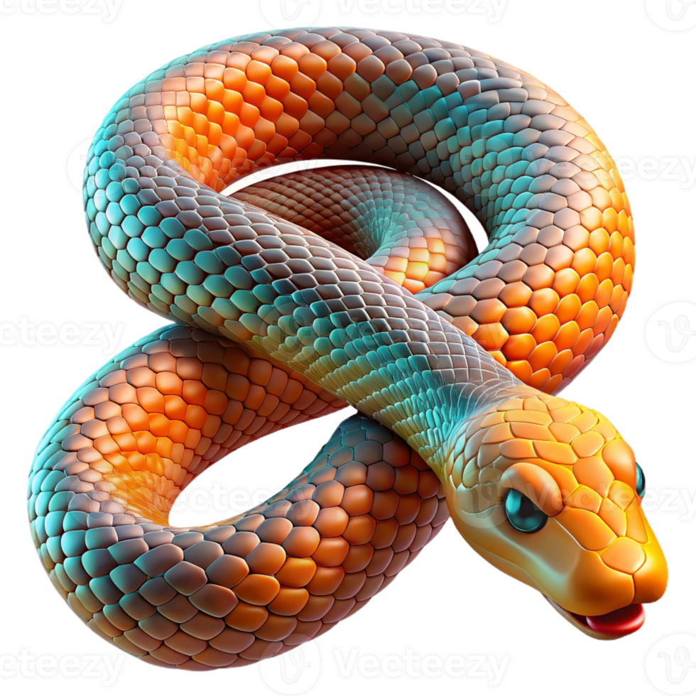 serene traditional A slithering snake with vibrant scales, detailed skin texture, close-up macro photography high resolution png