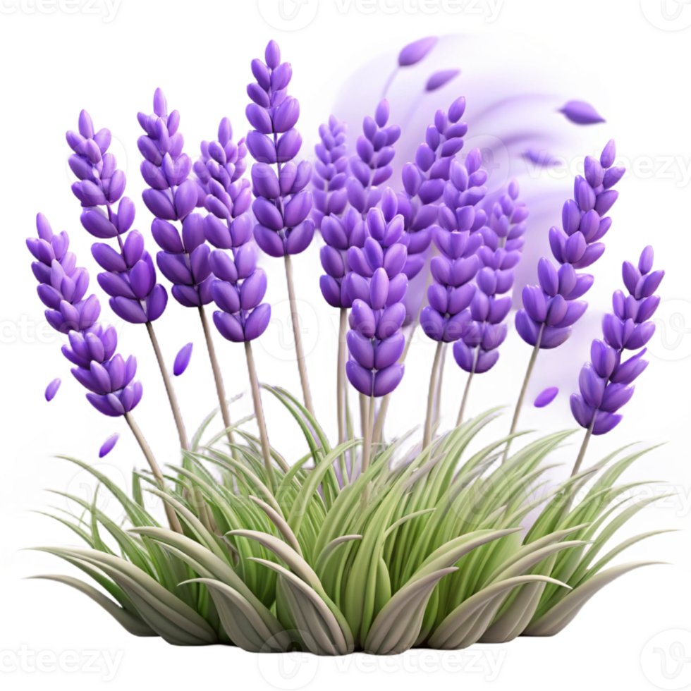 impressive rustic A field of lavender swaying in the wind, impressionist style, midday lighting premium png