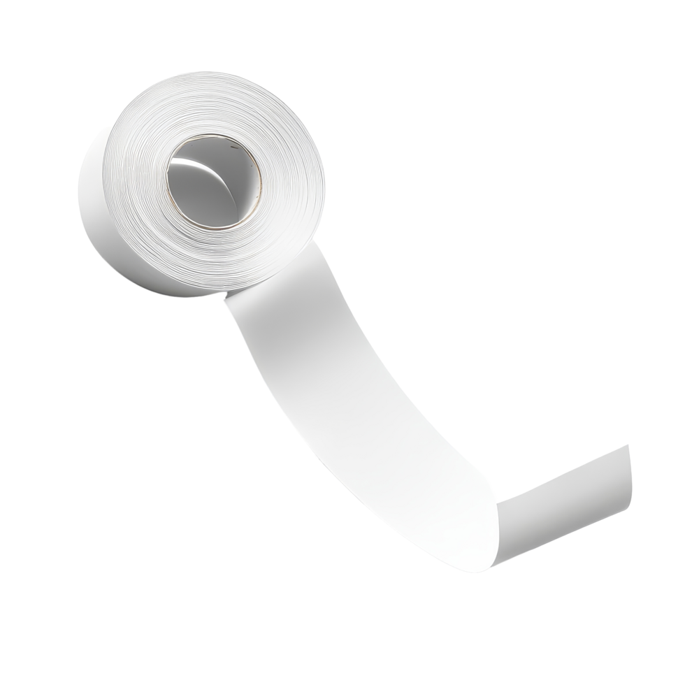 A roll of transparent sticky tape unspooled against a clean transparent background for crafting and organizing tasks, transparent background sticky tape png