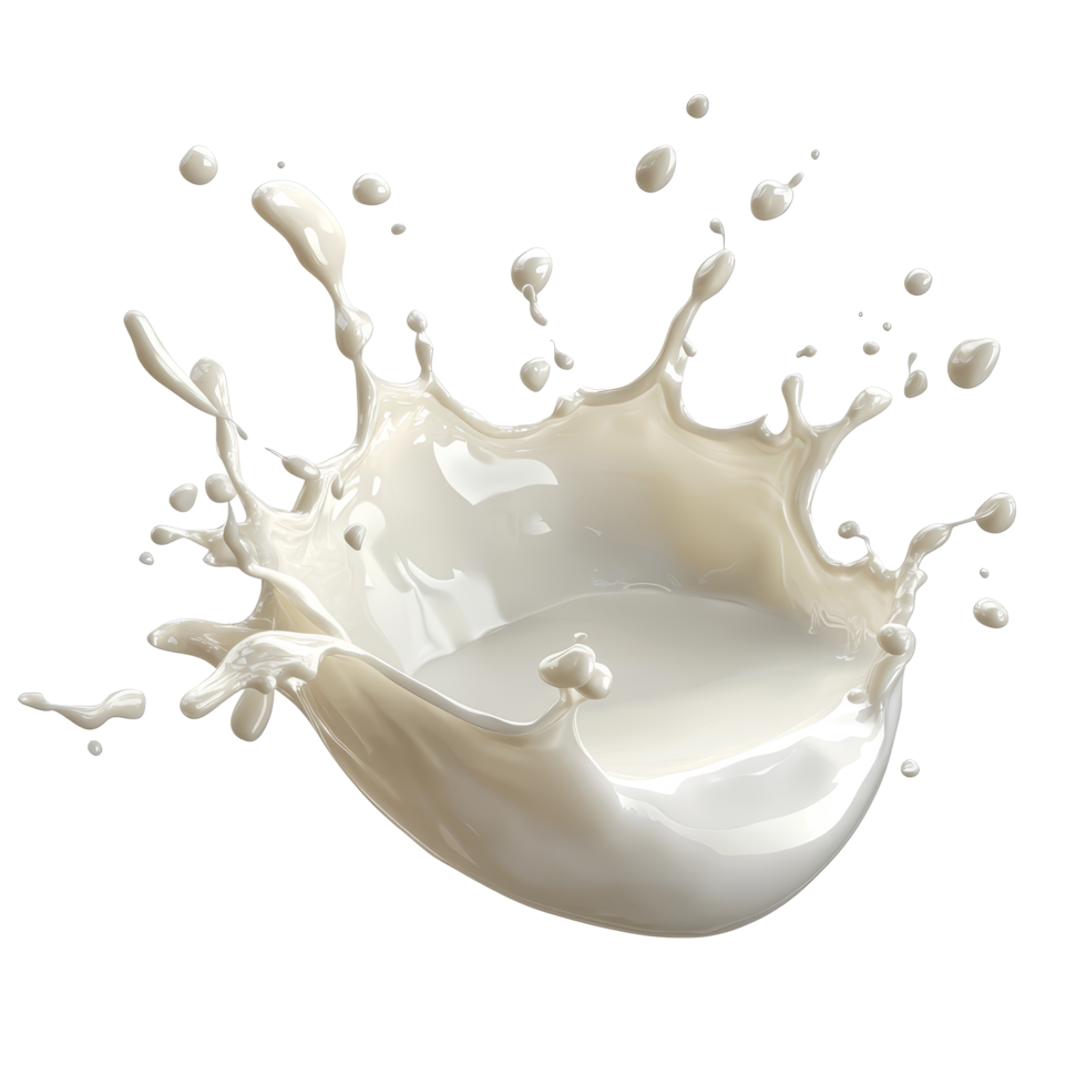 A splash of milk isolated on a transparent background showcasing fluid motion and dynamic shape, Splash of milk isolated png